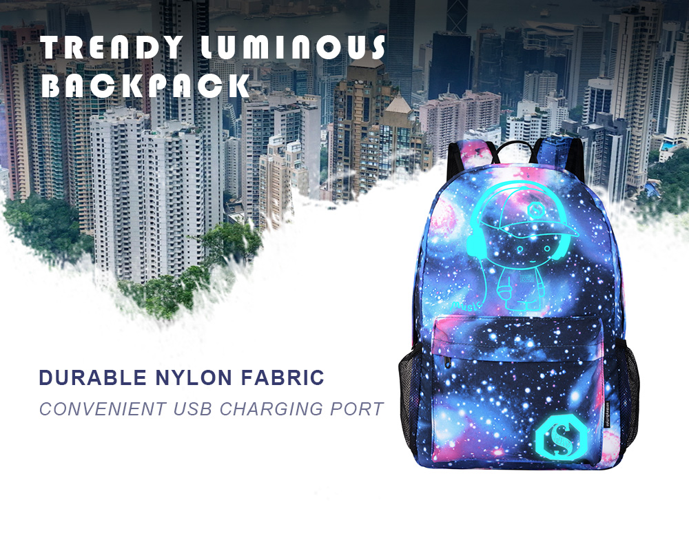 Stylish Durable Breathable Luminous Laptop Backpack for Men- Sky Blue Stylish Durable Breathable Luminous Laptop Backpack for Men- Sky Blue