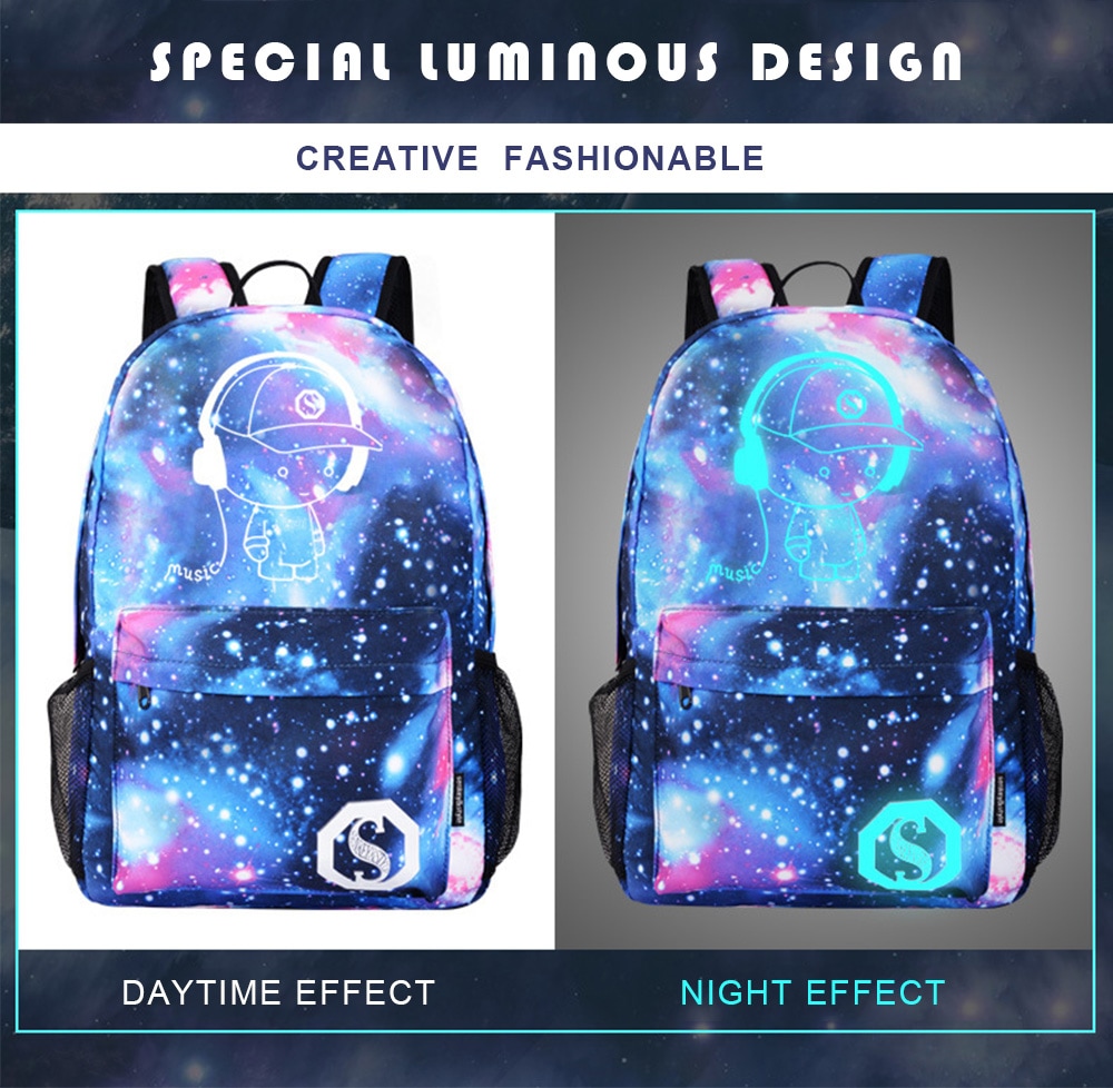 Stylish Durable Breathable Luminous Laptop Backpack for Men- Sky Blue Stylish Durable Breathable Luminous Laptop Backpack for Men- Sky Blue
