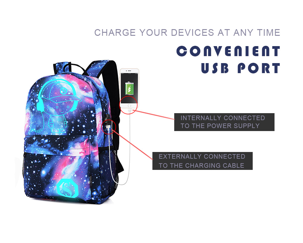 Stylish Durable Breathable Luminous Laptop Backpack for Men- Sky Blue Stylish Durable Breathable Luminous Laptop Backpack for Men- Sky Blue