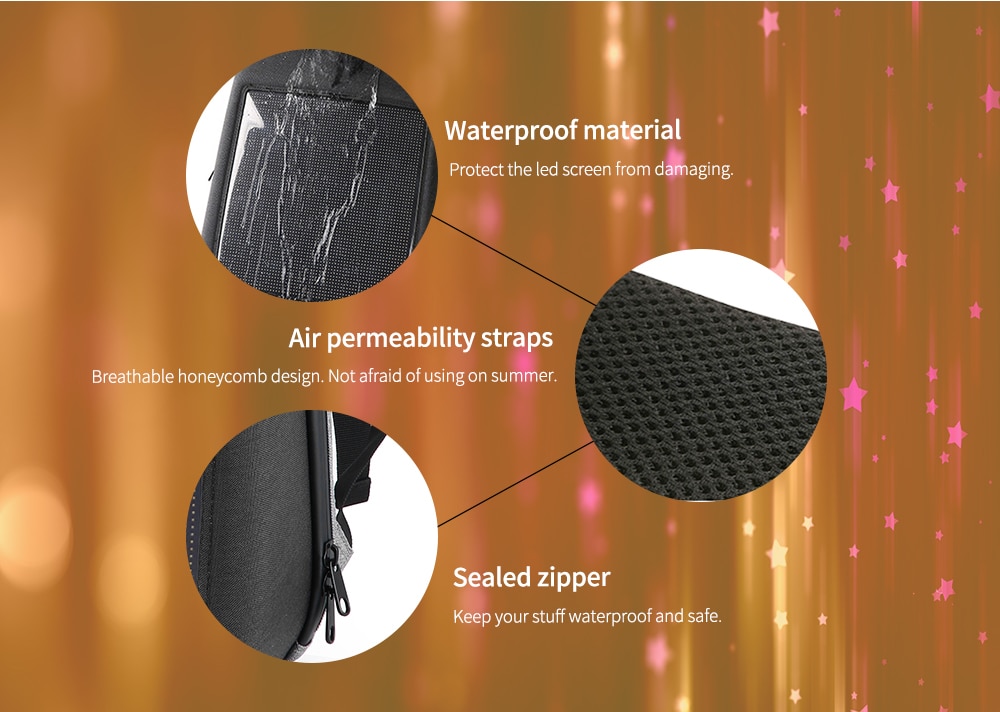 Fashion WIFI Version Smart Led Dynamic Backpack- Gray Fashion WIFI Version Smart Led Dynamic Backpack- Gray