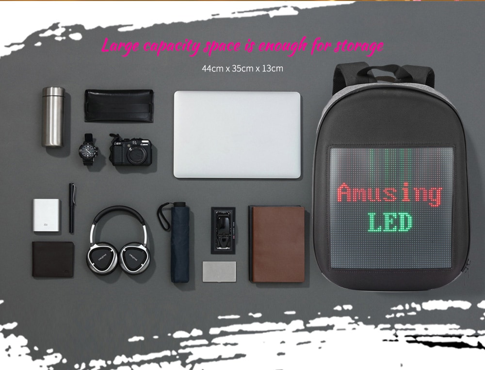 Fashion WIFI Version Smart Led Dynamic Backpack- Gray Fashion WIFI Version Smart Led Dynamic Backpack- Gray