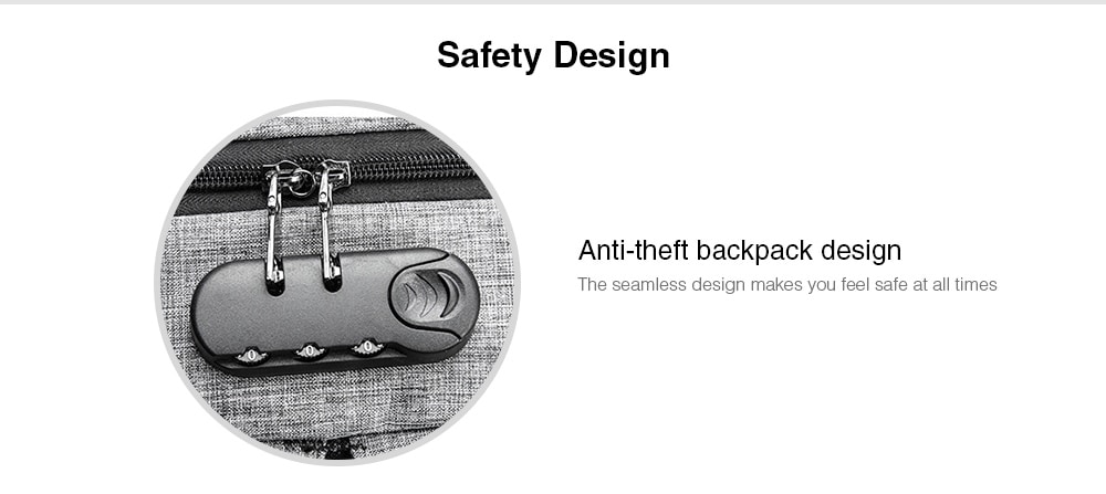 Creative Anti-theft Backpack- Gray Creative Anti-theft Backpack- Gray
