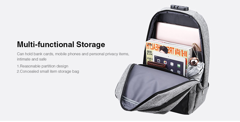 Creative Anti-theft Backpack- Gray Creative Anti-theft Backpack- Gray
