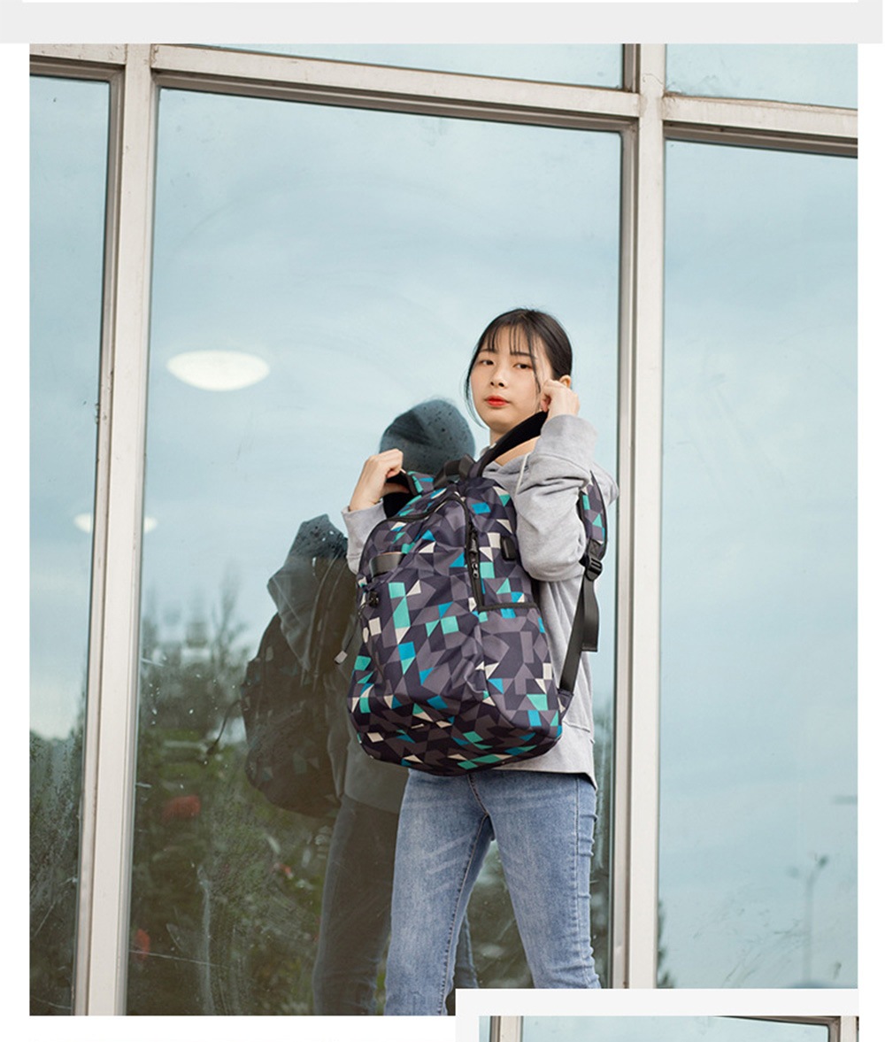 Water Resistance Fashion Lattice Backpack- Black Water Resistance Fashion Lattice Backpack- Black