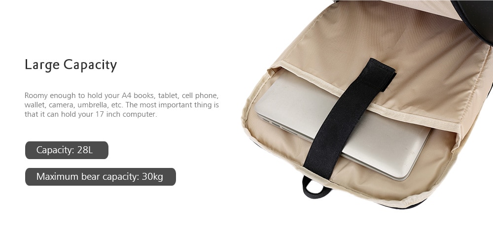 Business Backpack 17 inch Laptop Anti-theft Bag with USB Charging Port- Black Business Backpack 17 inch Laptop Anti-theft Bag with USB Charging Port- Black