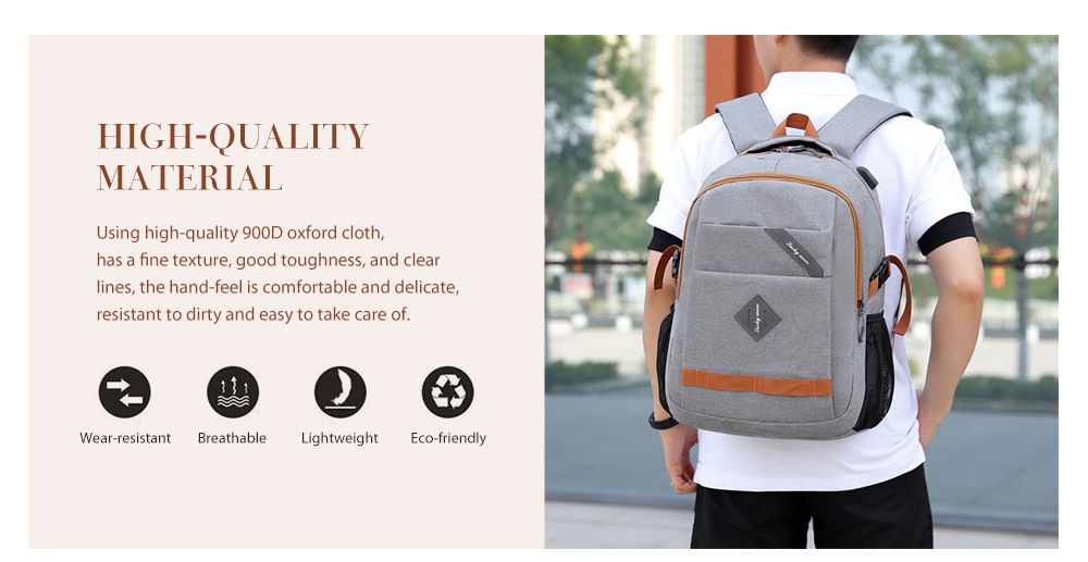 Men's Large Capacity Backpack USB Rechargeable- Black Men's Large Capacity Backpack USB Rechargeable- Black