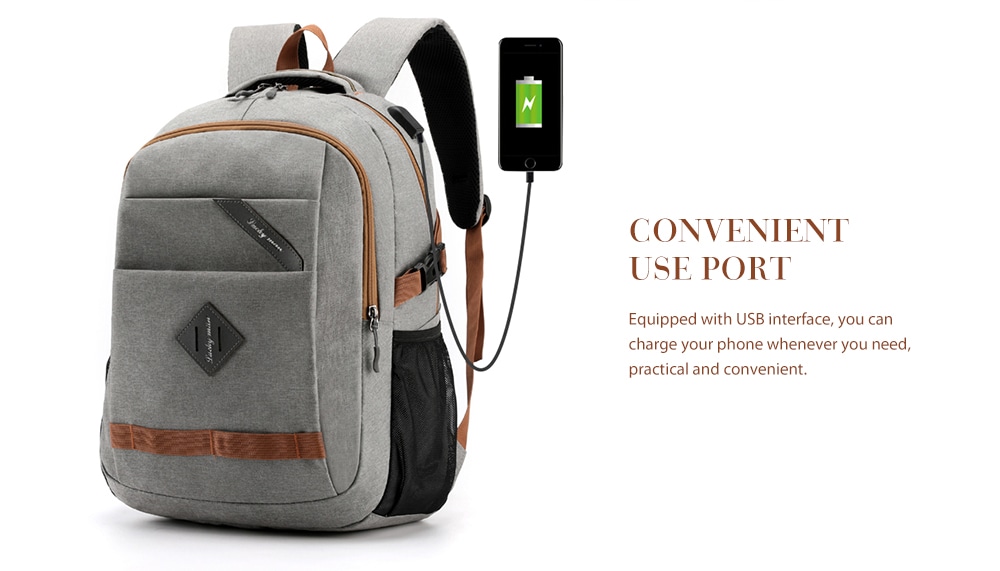 Men's Large Capacity Backpack USB Rechargeable- Black Men's Large Capacity Backpack USB Rechargeable- Black