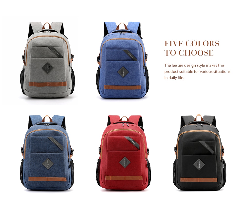 Men's Large Capacity Backpack USB Rechargeable- Black Men's Large Capacity Backpack USB Rechargeable- Black
