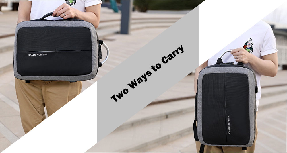 Trendy Anti-theft USB Backpack Portable Men Laptop Handbag- Dark Slate Blue Trendy Anti-theft USB Backpack Portable Men Laptop Handbag- Dark Slate Blue