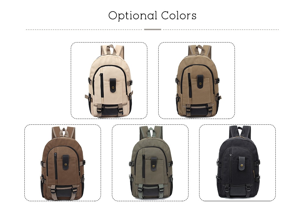 Trendy Outdoor Large Capacity Canvas Backpack for Men- Army Green Trendy Outdoor Large Capacity Canvas Backpack for Men- Army Green
