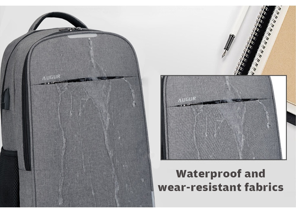 AUGUR Leisure Anti-theft Laptop Travel Backpack with USB Charging Port- Dark Gray AUGUR Leisure Anti-theft Laptop Travel Backpack with USB Charging Port- Dark Gray
