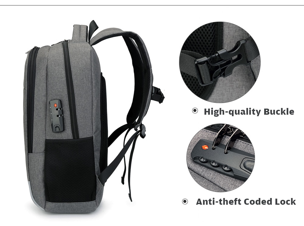 AUGUR Leisure Anti-theft Laptop Travel Backpack with USB Charging Port- Dark Gray AUGUR Leisure Anti-theft Laptop Travel Backpack with USB Charging Port- Dark Gray