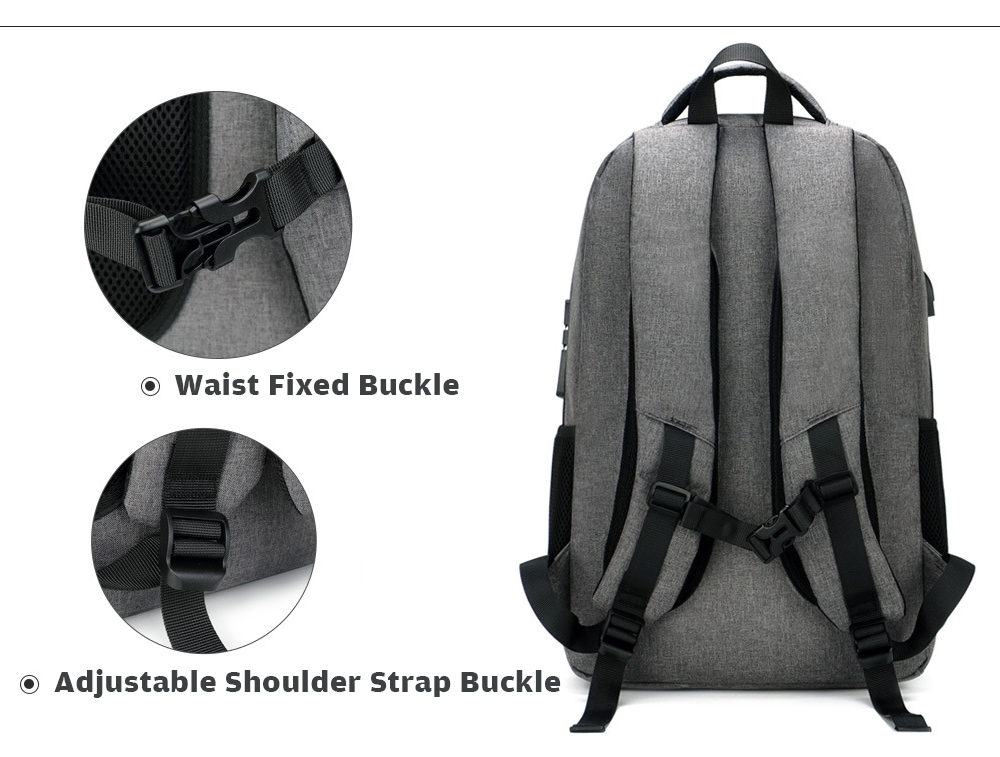 AUGUR Leisure Anti-theft Laptop Travel Backpack with USB Charging Port- Dark Gray AUGUR Leisure Anti-theft Laptop Travel Backpack with USB Charging Port- Dark Gray