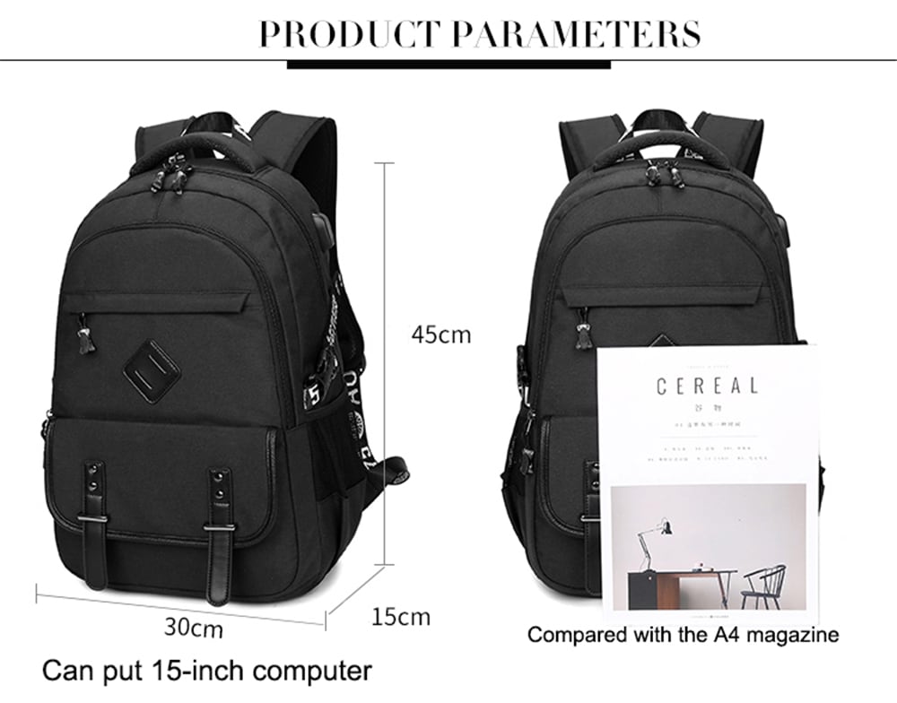 New Backpacks Men'S USB Oxford Waterproof Schoolbag Travel Computer Backpack- Black New Backpacks Men'S USB Oxford Waterproof Schoolbag Travel Computer Backpack- Black