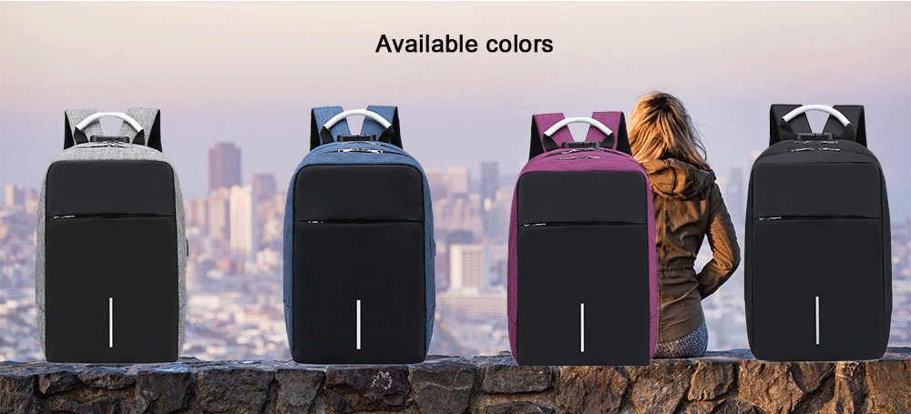 Men Fashion Laptop Backpack with USB Port- Gray Men Fashion Laptop Backpack with USB Port- Gray