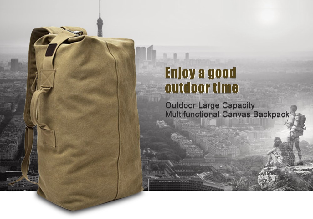 Outdoor Large Capacity Multifunctional Canvas Backpack- Wood Outdoor Large Capacity Multifunctional Canvas Backpack- Wood