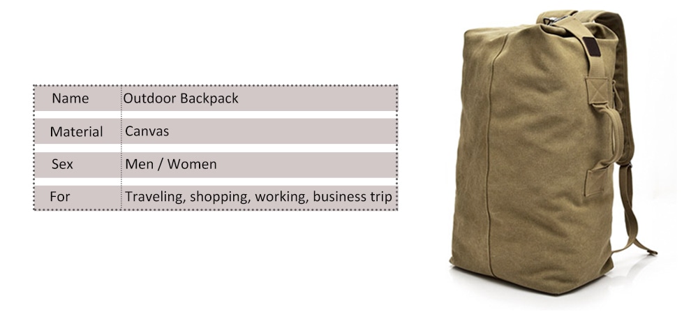 Outdoor Large Capacity Multifunctional Canvas Backpack- Wood Outdoor Large Capacity Multifunctional Canvas Backpack- Wood
