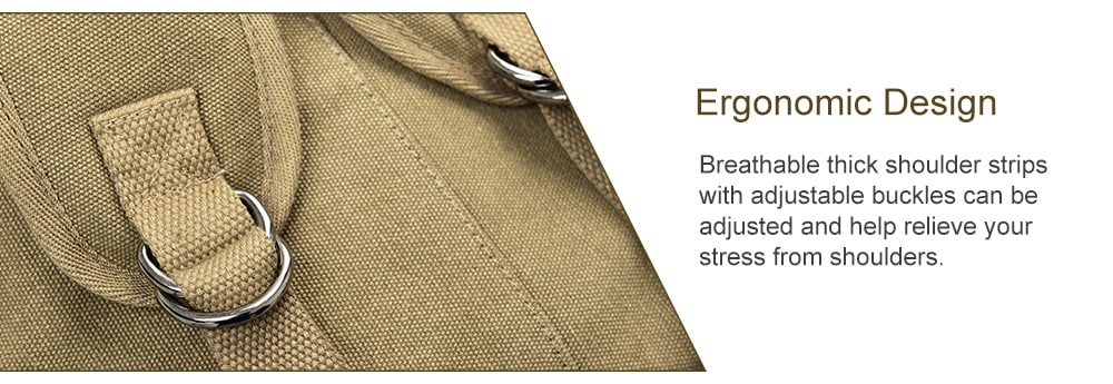 Outdoor Large Capacity Multifunctional Canvas Backpack- Wood Outdoor Large Capacity Multifunctional Canvas Backpack- Wood