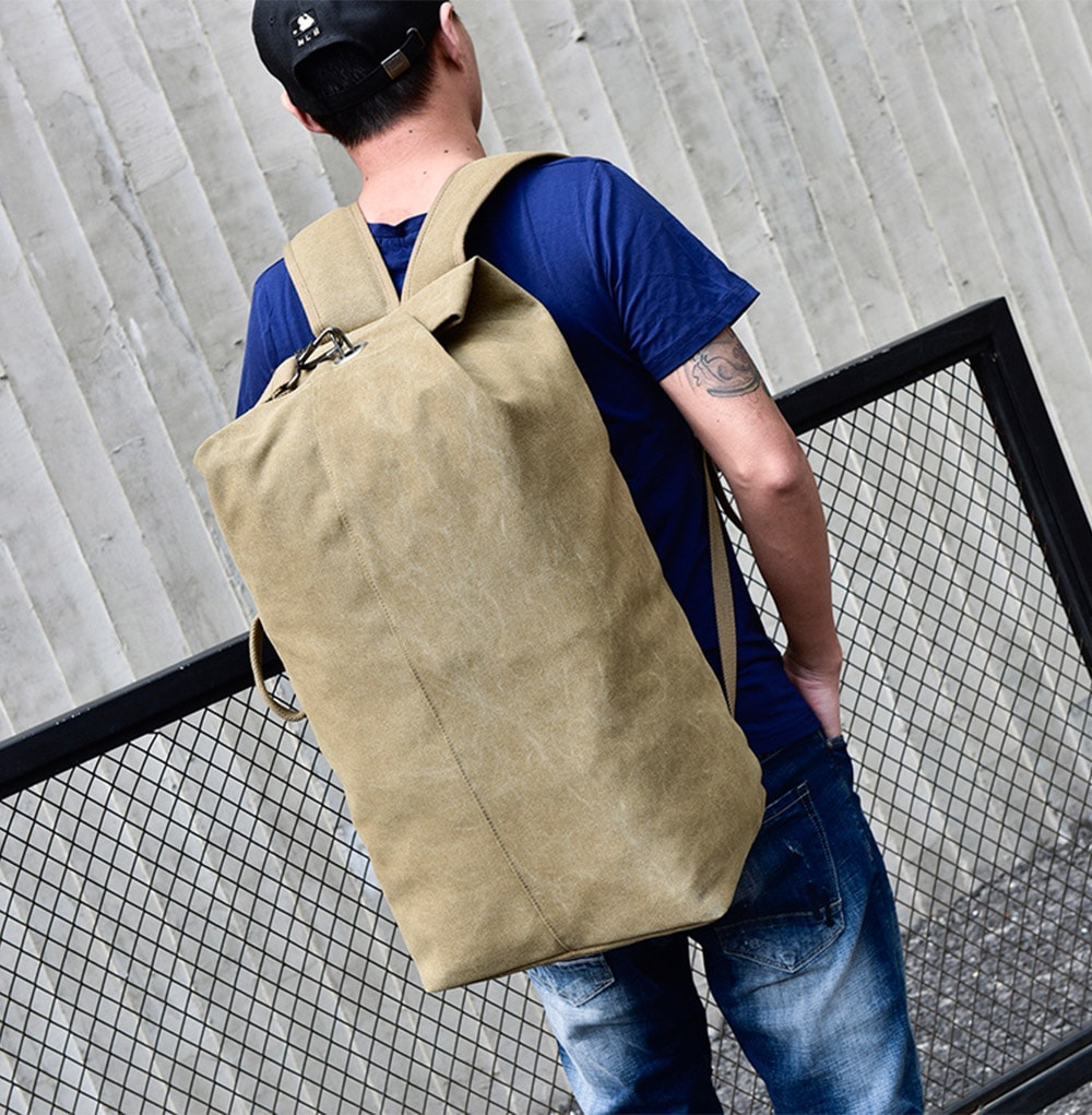 Outdoor Large Capacity Multifunctional Canvas Backpack- Wood Outdoor Large Capacity Multifunctional Canvas Backpack- Wood