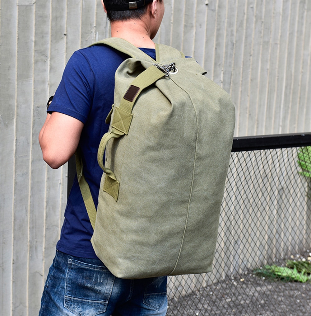 Outdoor Large Capacity Multifunctional Canvas Backpack- Wood Outdoor Large Capacity Multifunctional Canvas Backpack- Wood