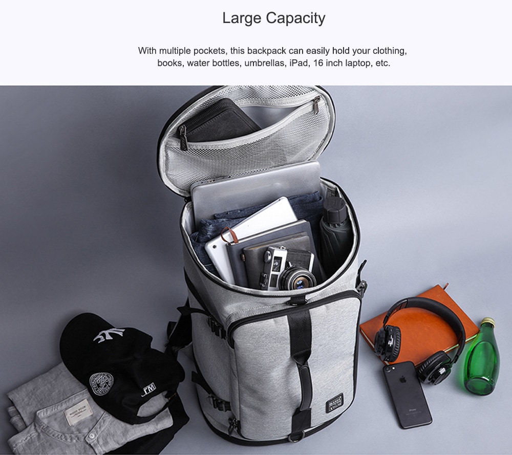 Kaka Trendy Multifunctional Large Capacity Travel Laptop Backpack- Light Gray Kaka Trendy Multifunctional Large Capacity Travel Laptop Backpack- Light Gray