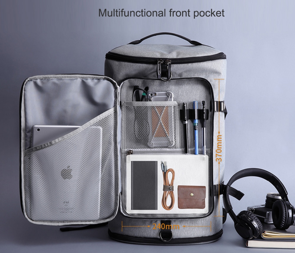 Kaka Trendy Multifunctional Large Capacity Travel Laptop Backpack- Light Gray Kaka Trendy Multifunctional Large Capacity Travel Laptop Backpack- Light Gray