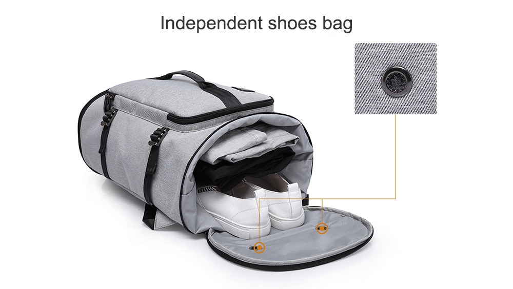 Kaka Trendy Multifunctional Large Capacity Travel Laptop Backpack- Light Gray Kaka Trendy Multifunctional Large Capacity Travel Laptop Backpack- Light Gray