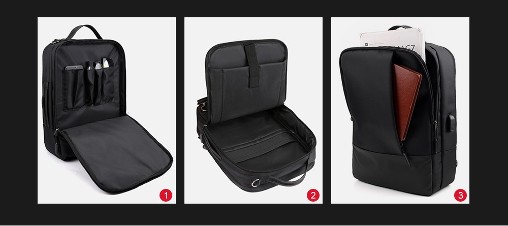 Large-capacity Business Men's Backpack 15.6 inch- Black