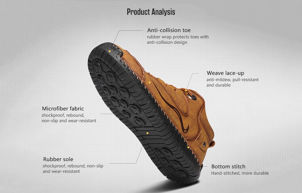 Men's Outdoor Hiking Casual Boots Autumn Winter Handmade Plus Velvet Warm Lightweight Non-slip Shoes- Orange Gold EU 43 Men's Outdoor Hiking Casual Boots Autumn Winter Handmade Plus Velvet Warm Lightweight Non-slip Shoes- Orange Gold EU 43