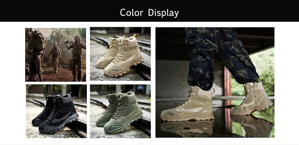 Men's Comfortable Foot Protects Large Size Boots- Army Green EU 45 Men's Comfortable Foot Protects Large Size Boots- Army Green EU 45
