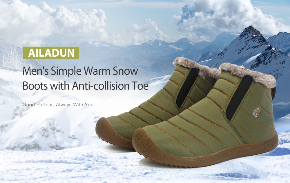 AILADUN Men's Simple Keep Warm Snow Boots Casual Outdoor Shoes Anti-collision Toe - Blue EU 44 AILADUN Men's Simple Keep Warm Snow Boots Casual Outdoor Shoes Anti-collision Toe - Blue EU 44