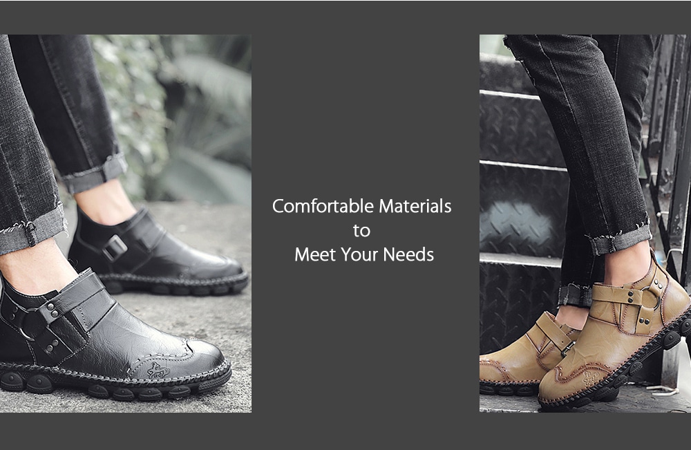 AILADUN Men's Unique Ring Decor Shoes Slip-on Heavy-bottomed Non-slip Outdoor Footwear- Dark Khaki EU 42 AILADUN Men's Unique Ring Decor Shoes Slip-on Heavy-bottomed Non-slip Outdoor Footwear- Dark Khaki EU 42