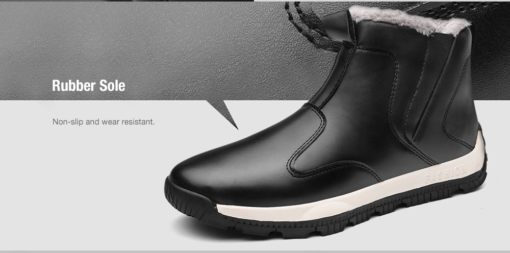 AILADUN Men Plus Velvet Warm Snow Boots Leather Padded Shoes Big Yards- Black EU 42 AILADUN Men Plus Velvet Warm Snow Boots Leather Padded Shoes Big Yards- Black EU 42
