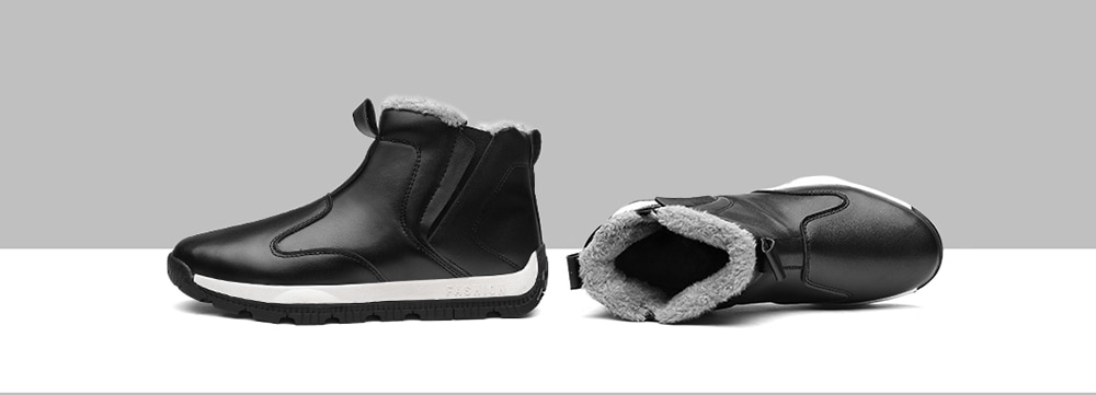 AILADUN Men Plus Velvet Warm Snow Boots Leather Padded Shoes Big Yards- Black EU 42 AILADUN Men Plus Velvet Warm Snow Boots Leather Padded Shoes Big Yards- Black EU 42