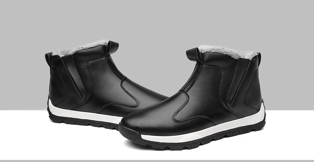 AILADUN Men Plus Velvet Warm Snow Boots Leather Padded Shoes Big Yards- Black EU 42 AILADUN Men Plus Velvet Warm Snow Boots Leather Padded Shoes Big Yards- Black EU 42