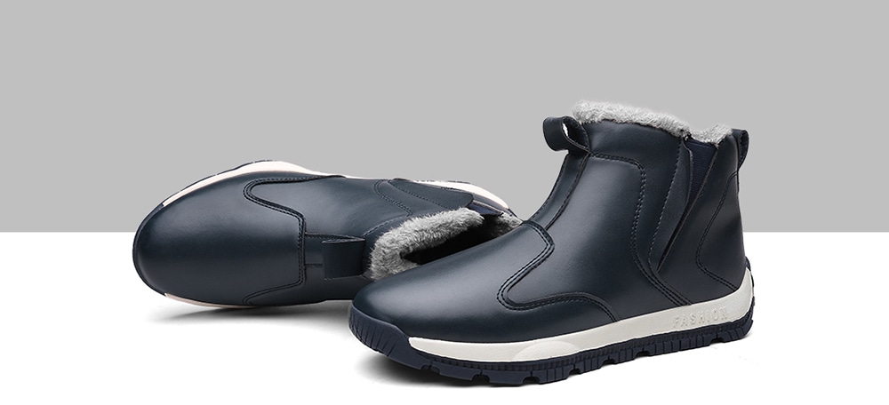 AILADUN Men Plus Velvet Warm Snow Boots Leather Padded Shoes Big Yards- Black EU 42 AILADUN Men Plus Velvet Warm Snow Boots Leather Padded Shoes Big Yards- Black EU 42