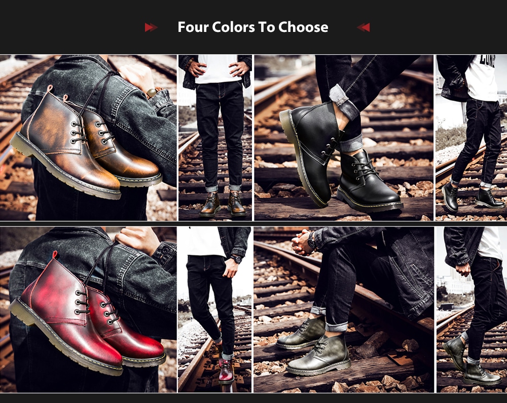 Men's Casual Brush-off Boots Fashion Tooling Shoe Lace Up- Black EU 44 Men's Casual Brush-off Boots Fashion Tooling Shoe Lace Up- Black EU 44