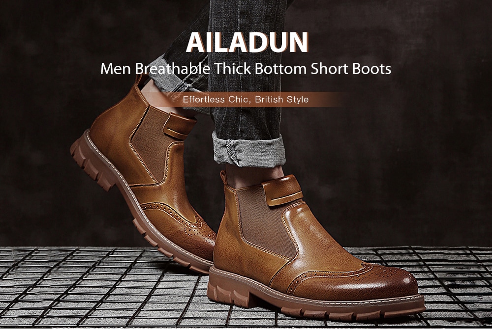 AILADUN Men Breathable Thick Bottom Short Boots Casual British Style Holes Shoes- Cinnamon EU 43 AILADUN Men Breathable Thick Bottom Short Boots Casual British Style Holes Shoes- Cinnamon EU 43