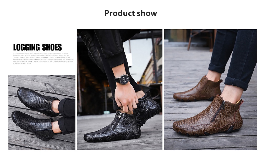AILADUN Men's Large Size High Top Casual Crocodile Pattern Shoes- Black EU 47 AILADUN Men's Large Size High Top Casual Crocodile Pattern Shoes- Black EU 47