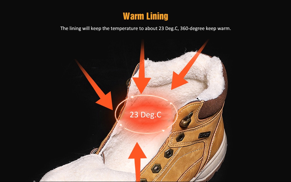AILADUN Male Plus Velvet Slip Resistant Casual Boots Outdoor Sports Shoes Striped Laces- Yellow EU 43 AILADUN Male Plus Velvet Slip Resistant Casual Boots Outdoor Sports Shoes Striped Laces- Yellow EU 43