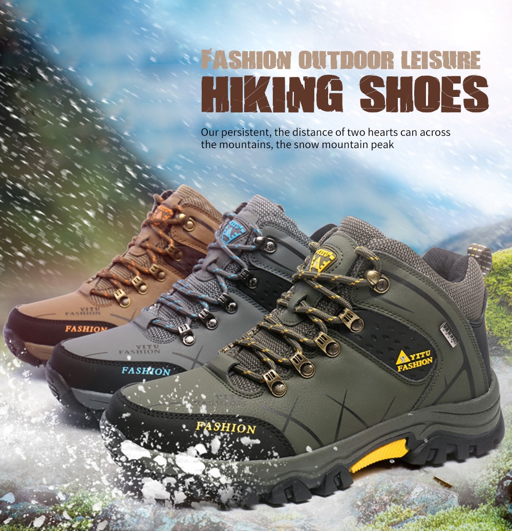 Men's High-top Hiking Shoes Fashion Comfortable Non-slip- Gray EU 41 Men's High-top Hiking Shoes Fashion Comfortable Non-slip- Gray EU 41