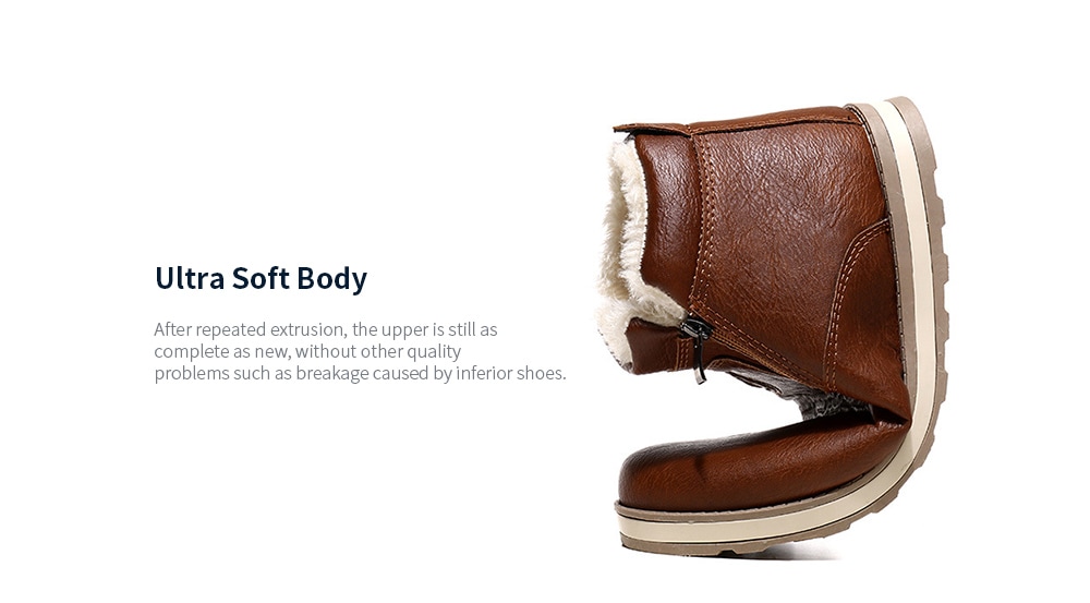 Male Plus Velvet Warm Winter Boots Casual Simple Stylish Shoes Zipper- Brown EU 41 Male Plus Velvet Warm Winter Boots Casual Simple Stylish Shoes Zipper- Brown EU 41