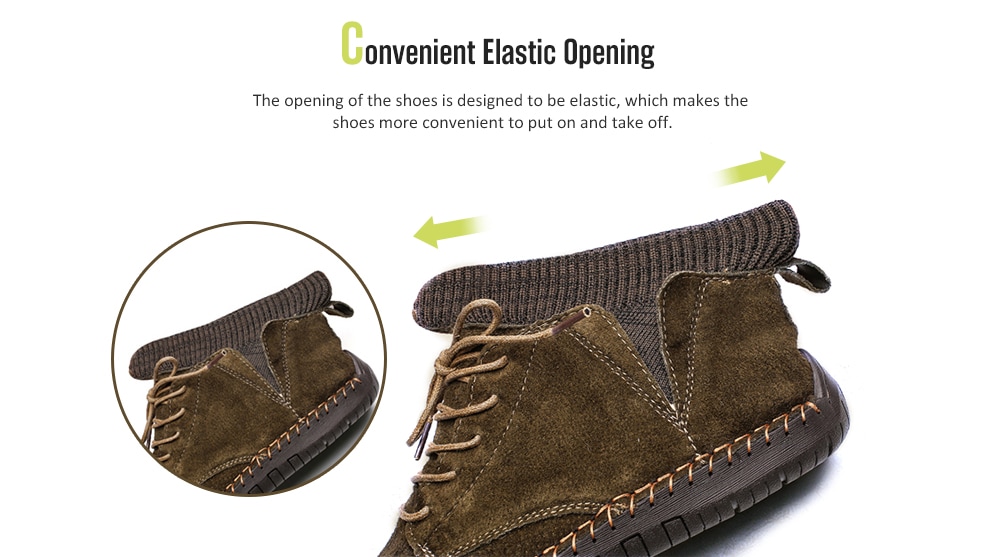 AILADUN Man Mid-high Hand-sewn Casual Shoes Solid Color Lace-up Large Size Footwear Durable - Light Khaki EU 44 AILADUN Man Mid-high Hand-sewn Casual Shoes Solid Color Lace-up Large Size Footwear Durable - Light Khaki EU 44