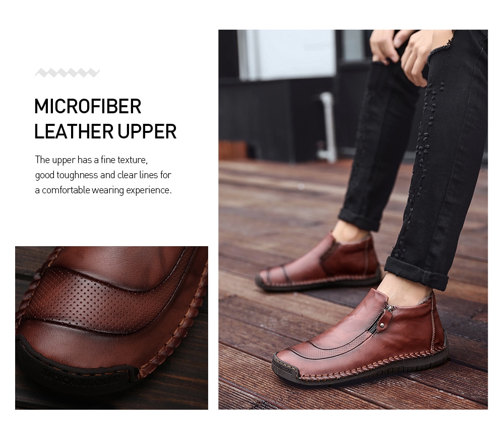 SENBAO Men's Lace-up Slip Resistant Casual Shoes Unique Zipper Design Anti-collision Toe- Sandy Brown EU 42 SENBAO Men's Lace-up Slip Resistant Casual Shoes Unique Zipper Design Anti-collision Toe- Sandy Brown EU 42
