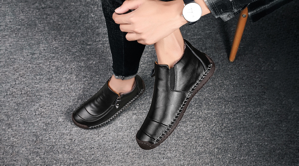 SENBAO Men's Lace-up Slip Resistant Casual Shoes Unique Zipper Design Anti-collision Toe- Sandy Brown EU 42 SENBAO Men's Lace-up Slip Resistant Casual Shoes Unique Zipper Design Anti-collision Toe- Sandy Brown EU 42