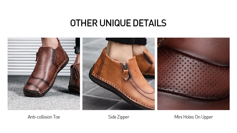 SENBAO Men's Lace-up Slip Resistant Casual Shoes Unique Zipper Design Anti-collision Toe- Sandy Brown EU 42 SENBAO Men's Lace-up Slip Resistant Casual Shoes Unique Zipper Design Anti-collision Toe- Sandy Brown EU 42