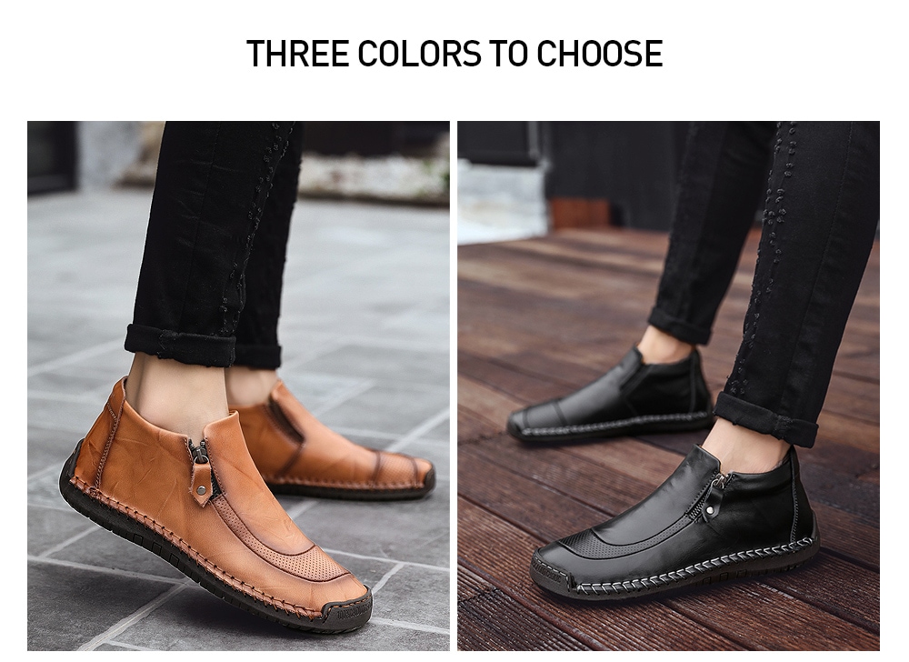 SENBAO Men's Lace-up Slip Resistant Casual Shoes Unique Zipper Design Anti-collision Toe- Sandy Brown EU 42 SENBAO Men's Lace-up Slip Resistant Casual Shoes Unique Zipper Design Anti-collision Toe- Sandy Brown EU 42