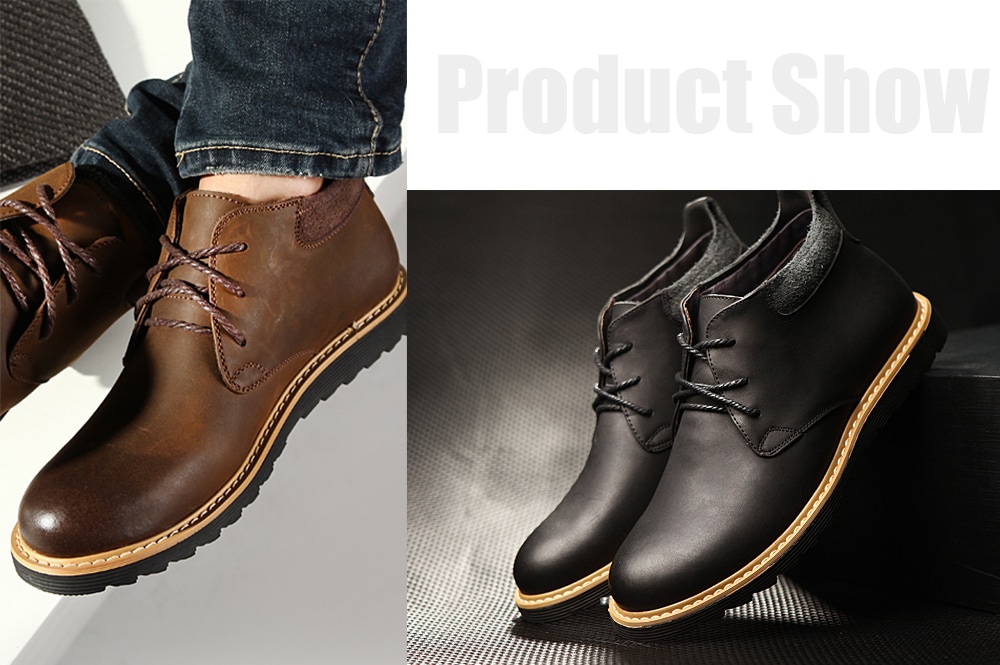 Men's Classic British Style Boots Casual Lace Up Shoes Durable- Brown EU 42 Men's Classic British Style Boots Casual Lace Up Shoes Durable- Brown EU 42