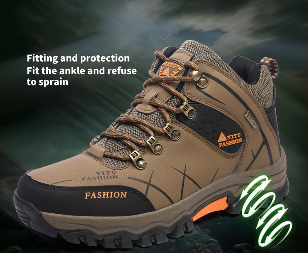 Men's High-top Hiking Shoes Fashion Comfortable Non-slip- Gray EU 41 Men's High-top Hiking Shoes Fashion Comfortable Non-slip- Gray EU 41