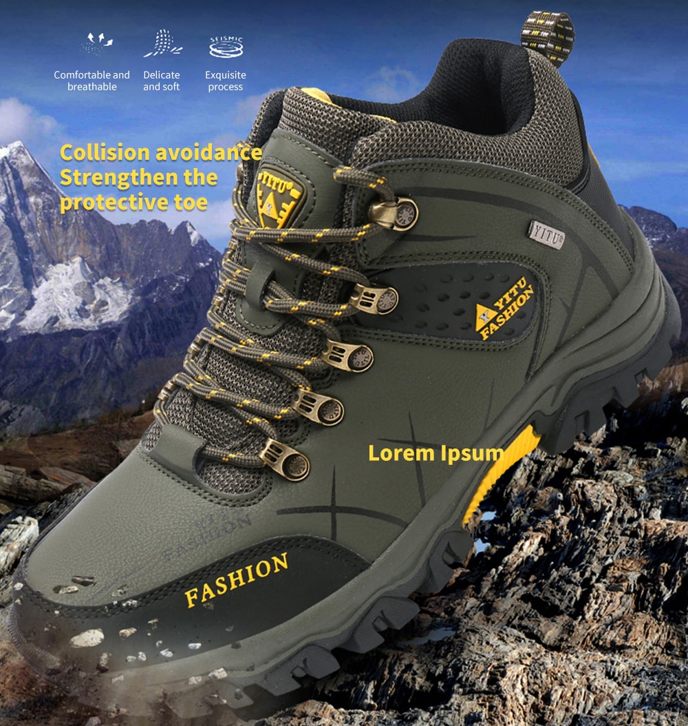 Men's High-top Hiking Shoes Fashion Comfortable Non-slip- Gray EU 41 Men's High-top Hiking Shoes Fashion Comfortable Non-slip- Gray EU 41